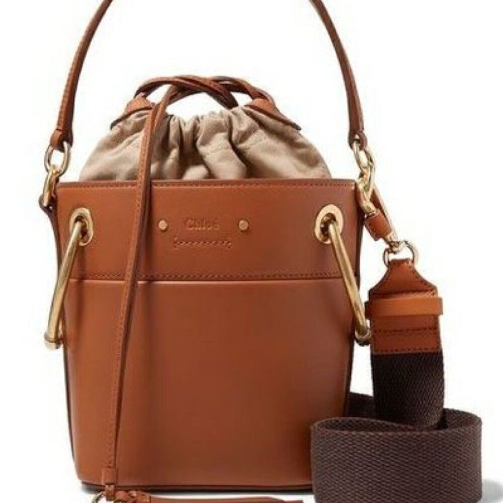 Chloe ROY Bucket Bag / Shoulder Handbag Type Leather Caramel